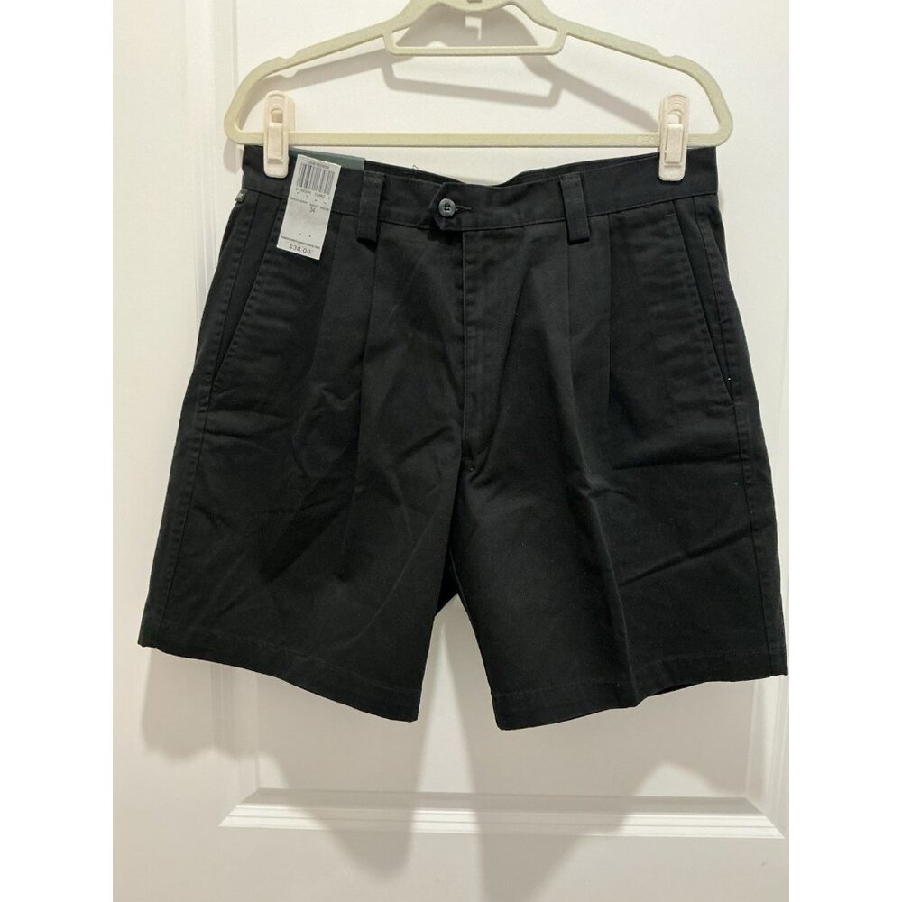 Dockers Premium Shorts 34 Men’s Black Cotton Twill Pleated Front NWT